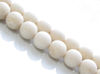 Picture of 8x8 mm, round, gemstone beads, river stone, antique white, natural, frosted
