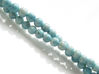 Picture of 3x3 mm, round, gemstone beads, river stone, light viking blue
