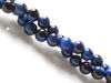 Image de 6x6 mm, perles rondes, pierres gemmes, œil-de-tigre, bleu