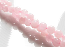 Picture of 6x6 mm, round, gemstone beads, rose quartz, natural, B-grade
