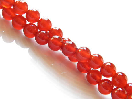 Afbeelding van 6x6 mm, rond, edelsteen kralen, rode carneool, natuurlijk, A-klasse