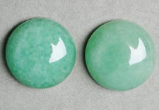 Picture of 18x18 mm, round, gemstone cabochons, aventurine, green, natural