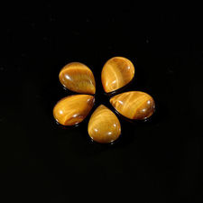 Image de 13x18 mm, goutte, cabochons de pierres gemmes, œil-de-tigre, brun doré, naturel