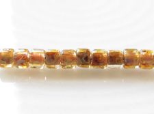 Picture of Czech cylinder seed beads, size 10, crystal, picasso, 5 grams