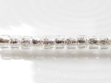 Picture of Czech cylinder seed beads, size 10, crystal, silver-lined, 5 grams
