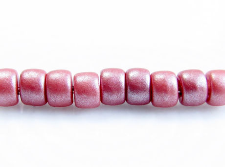 Image de Perles de rocailles tchèques, taille 8, opaque, feuille d'automne ou rose doux, éclat nacré