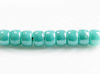 Picture of Czech seed beads, size 8, opaque, turquoise or medium blue green, luster
