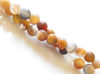Picture of 6x6 mm, round, gemstone beads, striped agate, grey and golden-brown, natural, frosted