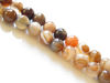 Picture of 8x8 mm, round, gemstone beads, natural striped agate, white with shades of brown