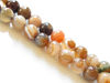 Picture of 8x8 mm, round, gemstone beads, natural striped agate, white with shades of brown