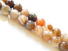 Image de 8x8 mm, perles rondes, pierres gemmes, agate à rayures naturelle, blanc avec des tons de brun