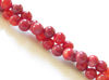 Image de 6x6 mm, perles rondes, pierres gemmes, agate craquelée, rouge rubis