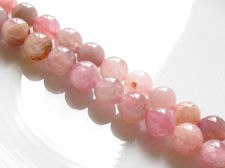 Image de 8x8 mm, perles rondes, pierres gemmes, quartz rose de Madagascar, naturel, qualité B