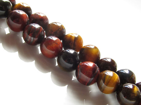 Picture of 8x8 mm, round, gemstone beads, tiger eye, mixed colors, A-grade