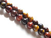 Picture of 8x8 mm, round, gemstone beads, tiger eye, mixed colors, A-grade
