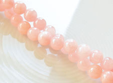Afbeelding van 6x6 mm, rond, edelsteen kralen, Mashan jade, nevelig roze