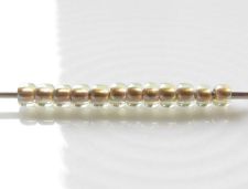 Picture of Japanese seed bead, round, size 11/0, Toho, gold-lined, daffodil yellow, rainbow