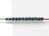 Afbeeldingen van Cilinder kralen, maat 11/0, Treasure, zwart blauw gevoerd, regenboog kristal, 5 gram