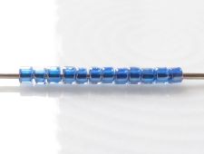 Picture of Cylinder beads, size 11/0, Treasure, dark blue-lined, light sapphire blue finishing, 5 grams