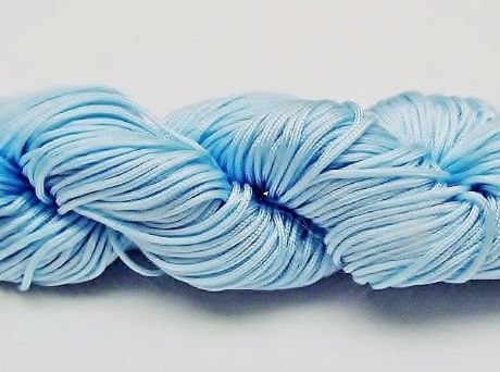 Afbeeldingen van Chinese knopenkoord - gevlochten nylon koord, 0.8 mm, lichtblauw, 5 meter